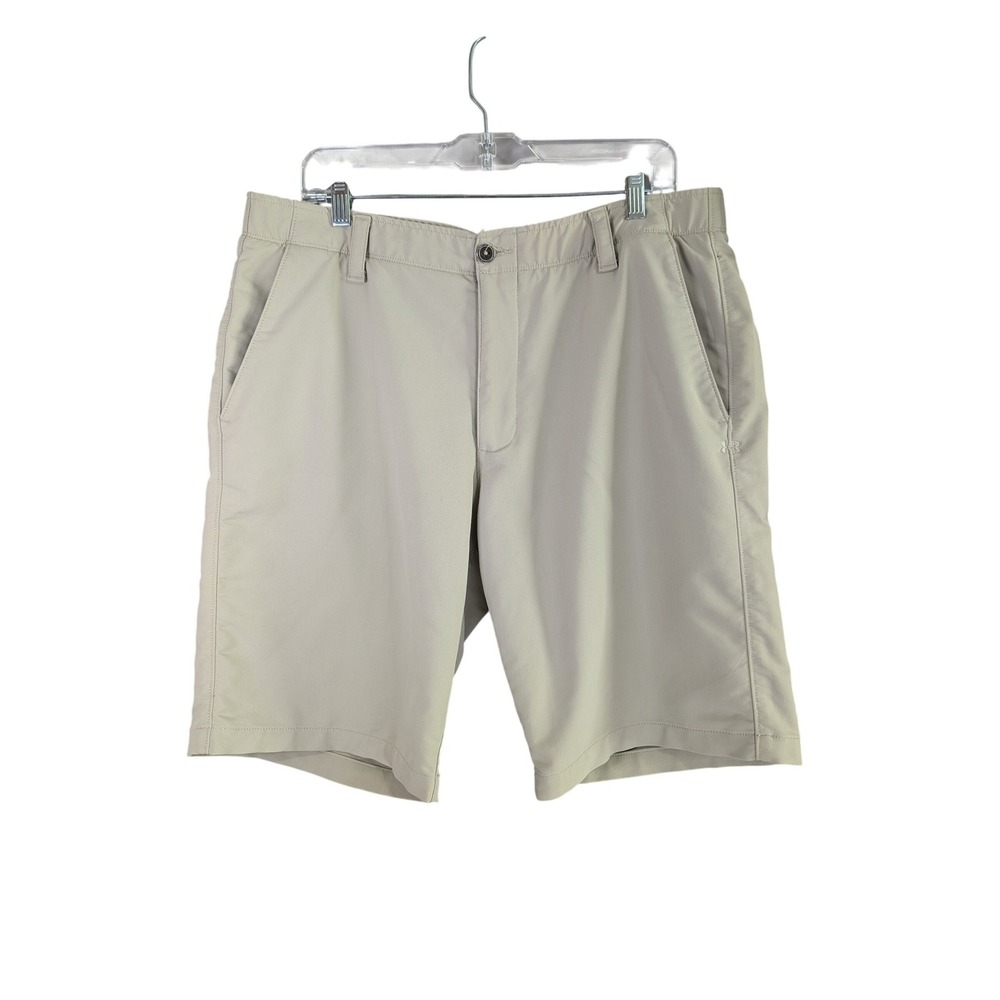 Under Armour Golf Shorts Mens 38 Tan Khaki Loose Fit Performance
